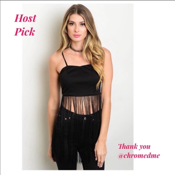 NWT Fringe Hem Detailed Crop Top Medium - Picture 3 of 5